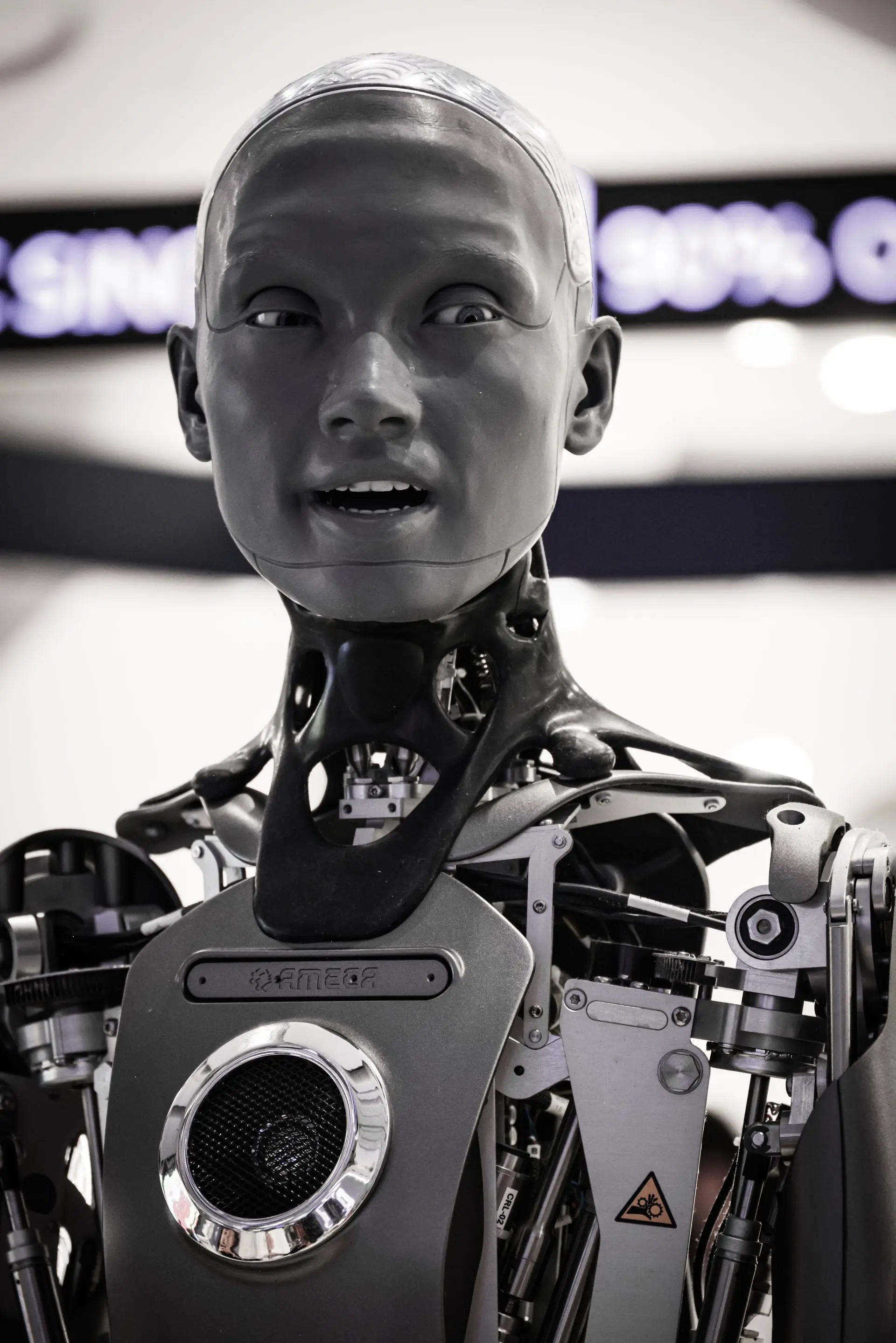 Humanoid robot in a modern setting