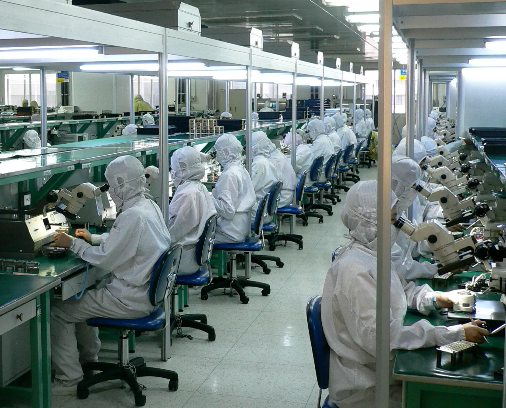 Precision electronics assembly line